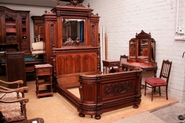 Best quality 7 pc renaissance style bedroom in walnut signed LAPIERRE PARIS