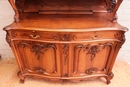 Louis XV style Cabinet and server in Walnut, France 19th century