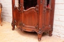 Regency style Display cabinet in walnut and marble, France 19th century