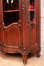 Regency style Display cabinet in walnut and marble, France 19th century