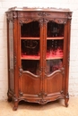 Regency style Display cabinet in walnut and marble, France 19th century