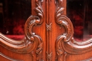 Regency style Display cabinet in walnut and marble, France 19th century