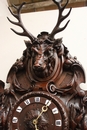 Hunt style Clock in Oak, France 19th century