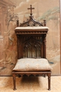 Gothic style Prayer Bench in Walnut, France 19th century
