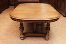 Henri II style Table in Walnut, France 19th century