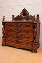 Black forest style Chest of drawers in Oak, France 19th century