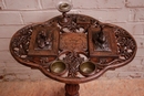 Black forest style Smoker table in Walnut, France 19th century