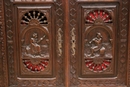Breton style Cabinet in chestnut, France 1900