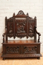 Breton style Hall bench in Chestnut, France 19th century