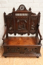 Breton style Hall bench in Chestnut, France 19th century