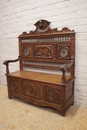 Breton style Hall bench in oak, France 1900