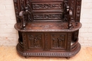 Breton style Hall bench/hall tree in Oak, France 1900