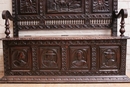 Breton style Hall bench in chestnut, France 1900