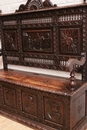 Breton style Hall bench in chestnut, France 1900