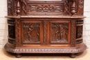 Breton style Hall bench/hall tree in chestnut, France 19th century