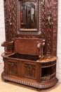 Breton style Hall bench/hall tree in chestnut, France 19th century
