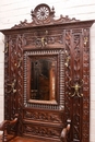 Breton style Hall bench/hall tree in chestnut, France 19th century