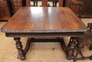 Breton style Table and chairs in Oak, France 19th century