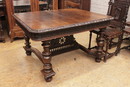 Breton style Table and chairs in Oak, France 19th century