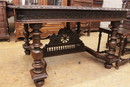 Breton style Table and chairs in Oak, France 19th century