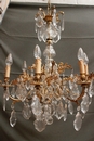 style Chandelier in bronze & crystal, Belgium 1920