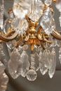 style Chandelier in bronze & crystal, Belgium 1920