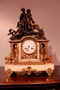 style Clock in bronze and marble, France 19th century