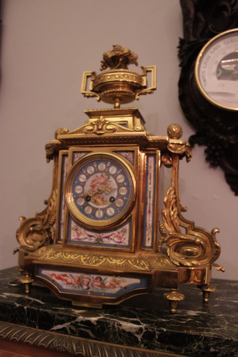 Bronze clock with Sevre porcelain