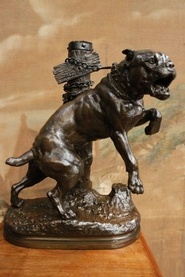 Bronze dog signed by CHARLES VALTON  passez au large