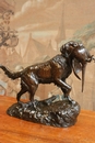 style Bronze dog with pheasant in Bronze, France 1821-1877