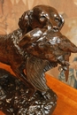 style Bronze dog with pheasant in Bronze, France 1821-1877
