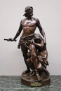 style La defense du foyer in Bronze, France 19th century