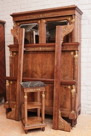 Empire style bedroom in mahogany with gilt bronze ornaments