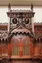 style Exceptional 10pc monumental gothic walnut office set