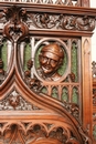 style Exceptional 10pc monumental gothic walnut office set