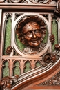 style Exceptional 10pc monumental gothic walnut office set