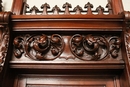 style Exceptional 10pc monumental gothic walnut office set