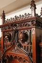 style Exceptional 10pc monumental gothic walnut office set