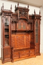 style Exceptional 10pc monumental gothic walnut office set
