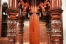 style Exceptional 10pc monumental gothic walnut office set