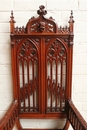 style Exceptional 10pc monumental gothic walnut office set