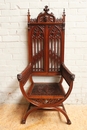 style Exceptional 10pc monumental gothic walnut office set