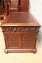 style Exceptional 10pc monumental gothic walnut office set