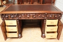 style Exceptional 10pc monumental gothic walnut office set