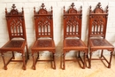 style Exceptional 10pc monumental gothic walnut office set