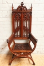 style Exceptional 10pc monumental gothic walnut office set
