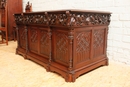 style Exceptional 10pc monumental gothic walnut office set