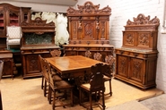 Exceptional 12 pc renaissance dinning set in walnut