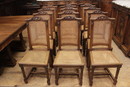 style Dinning set in Walnut, France 1900