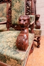 Renaissance style Sofa set in Walnut, France 19th century